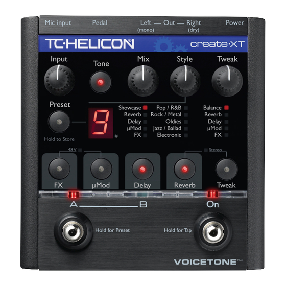 TC-Helicon VoiceTone Create XT Mode D'emploi