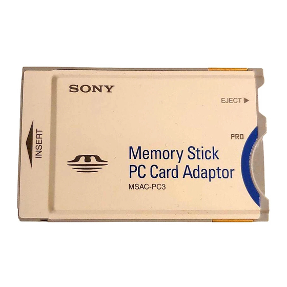 Sony MSAC-PC3 Mode D'emploi