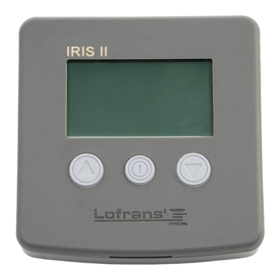 Lofrans IRIS II Manuel D'installation Et D'utilisation