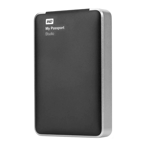 WD My Passport Studio Manuel D'utilisation