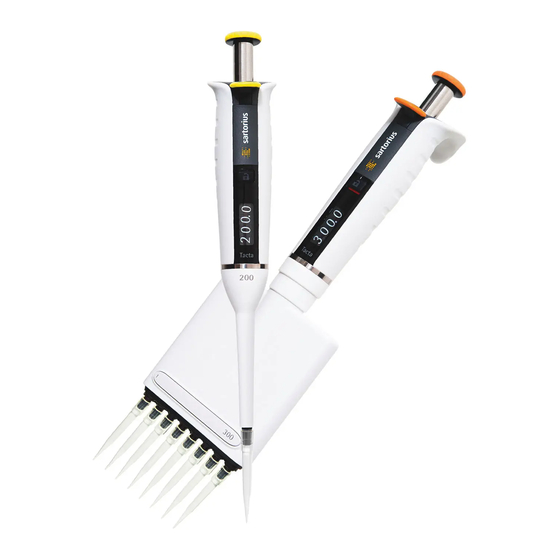 Sartorius Tacta Mechanical Pipette Guide De Démarrage Rapide