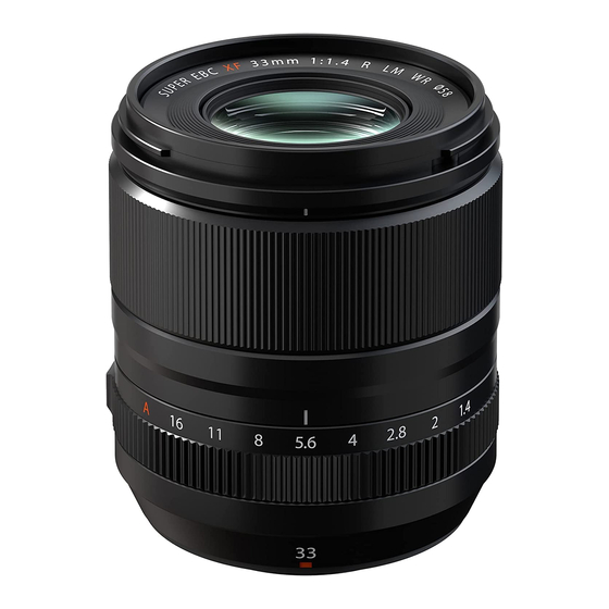 FujiFilm FUJINON XF33mmF1.4 R LM WR Manuel Du Propriétaire