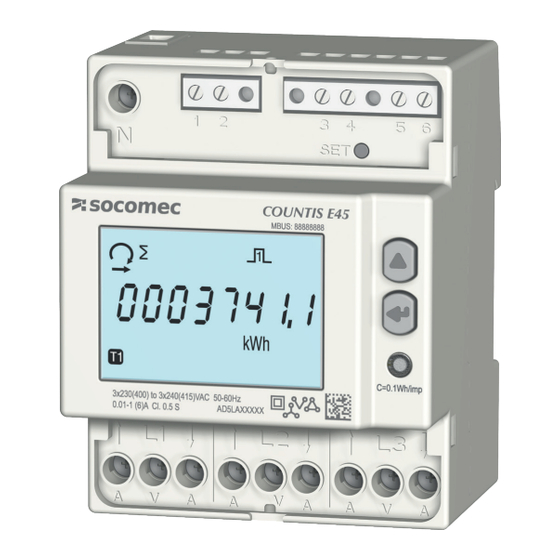 socomec COUNTIS E45 Manuel D'installation Et D'utilisation