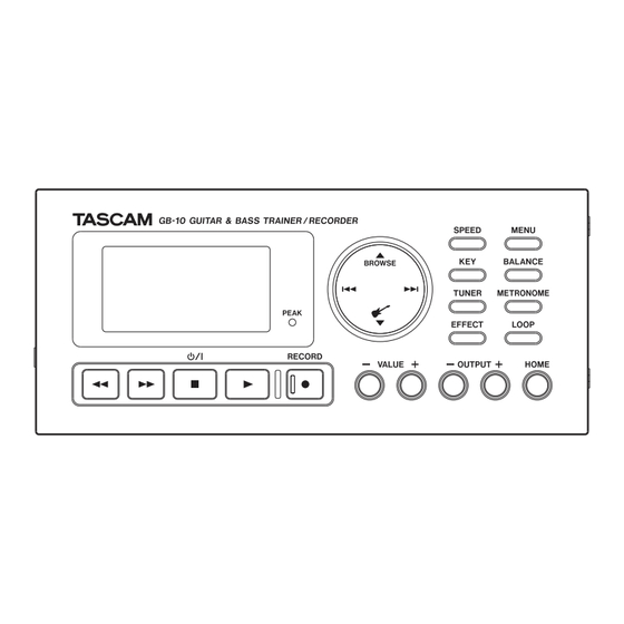 Tascam GB-10 Mode D'emploi