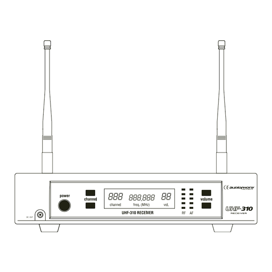 audiophony UHF-310 Guide De L'utilisateur