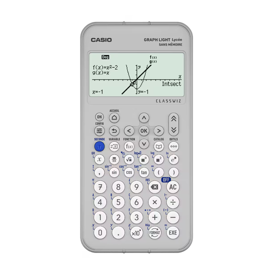 Casio GRAPH LIGHT Mode D'emploi