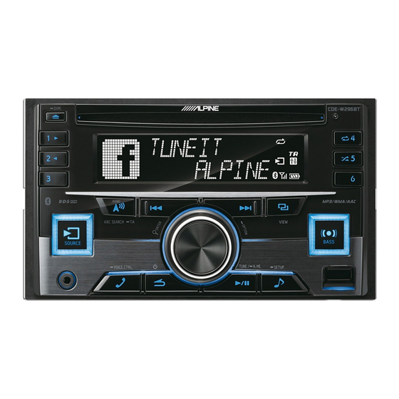 Alpine CDE-W296BT Mode D'emploi