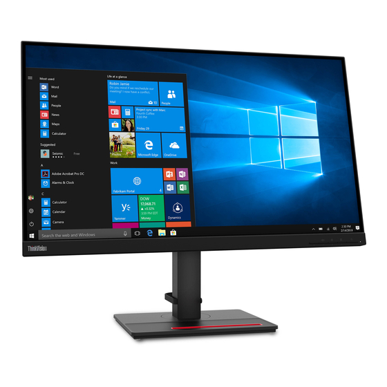 Lenovo ThinkVision T27h-2L Guide De L'utilisateur