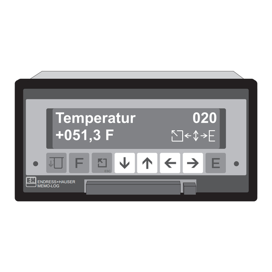 Endress+Hauser memo-log Instructions De Montage Et De Mise En Service