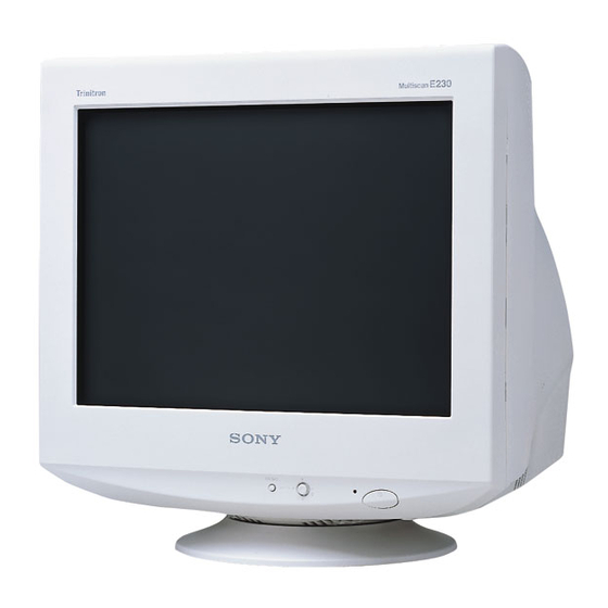 Sony Trinitron CPD-E230 Mode D'emploi