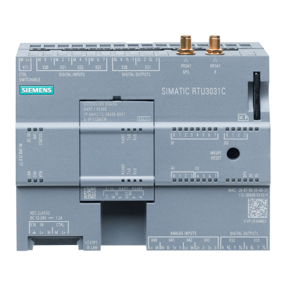 Siemens SIMATIC RTU303 C Série Manuels