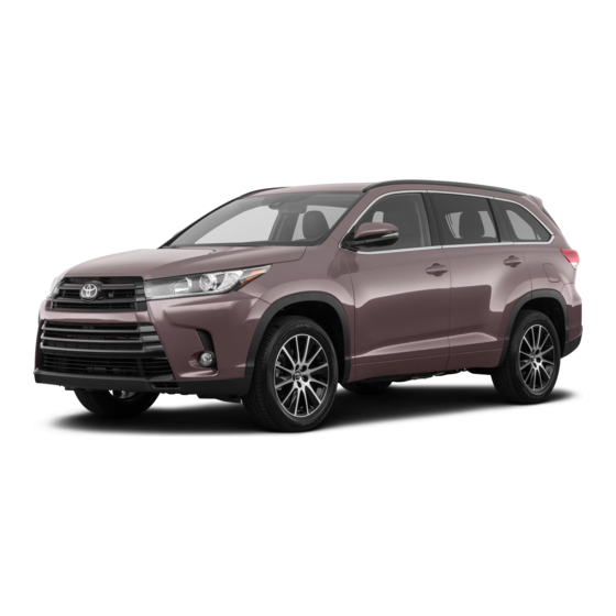 Toyota Highlander 2018 Manuel Du Propriétaire