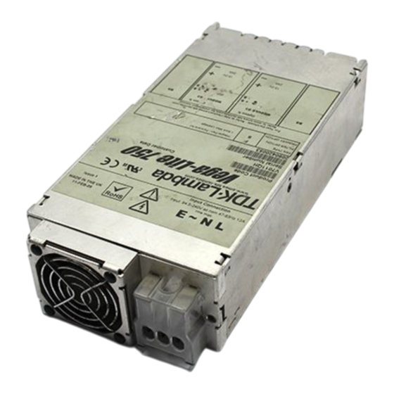 TDK-Lambda Vega 750 Série Mode D'emploi