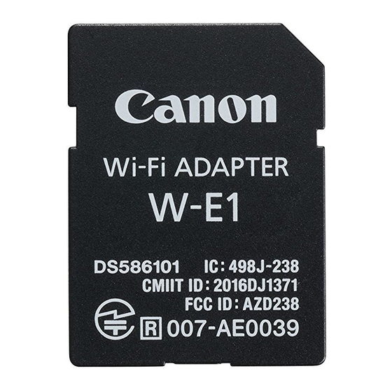 Canon W-E1 Mode D'emploi