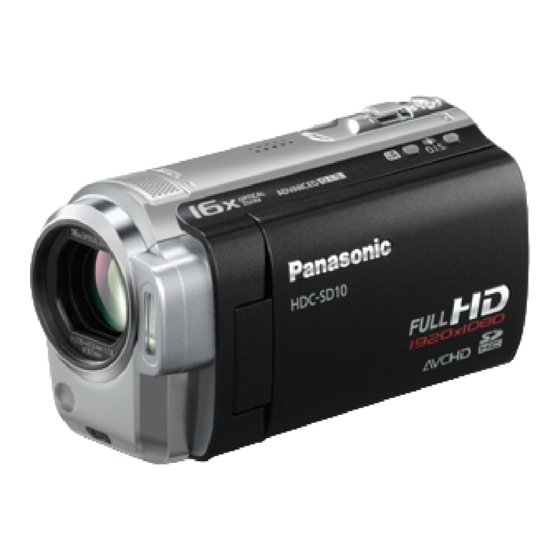 Panasonic HDC-SD10 Mode D'emploi