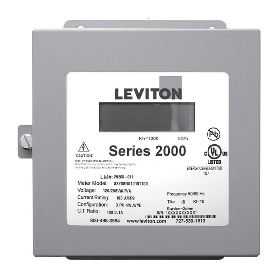 Leviton 2000 Série Guide D'installation Rapide