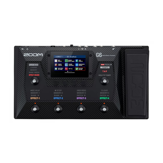 Zoom G6 Guide De Prise En Main
