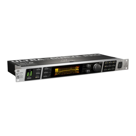 Behringer Ultracurve Pro DEQ2496 Notice D'utilisation