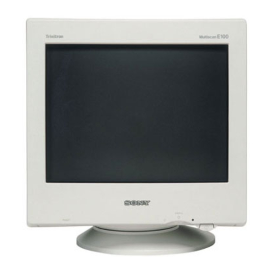Sony Trinitron CPD-E100E Mode D'emploi