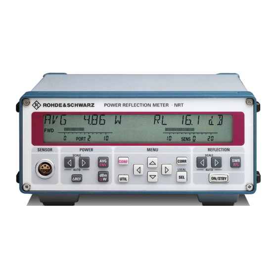 Rohde & Schwarz NRT Manuel D'utilisation