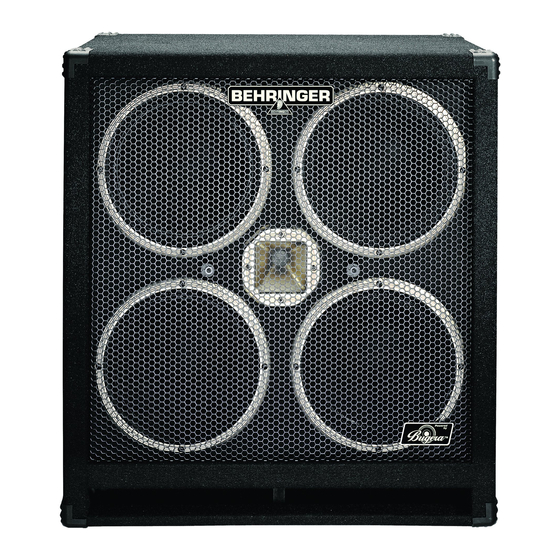 Behringer ULTRABASS BB410 Manuel D'utilisation