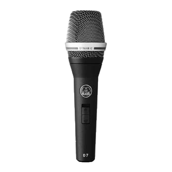 AKG D7 Mode D'emploi