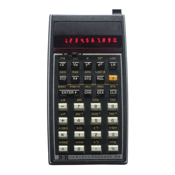 HP 31E Manuel D'utilisation