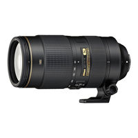 Nikon AF VR Zoom-Nikkor ED 80-400mm f/4.5-5.6D Manuel D'utilisation