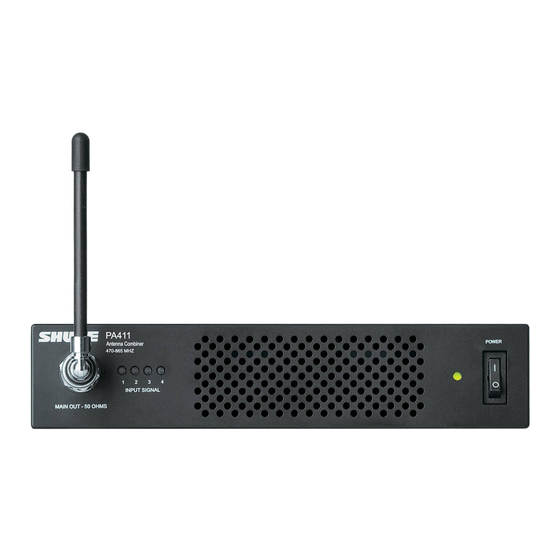 Shure PA411 Mode D'emploi