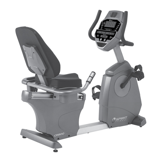 Spirit Fitness CR800 Guide D'utilisation