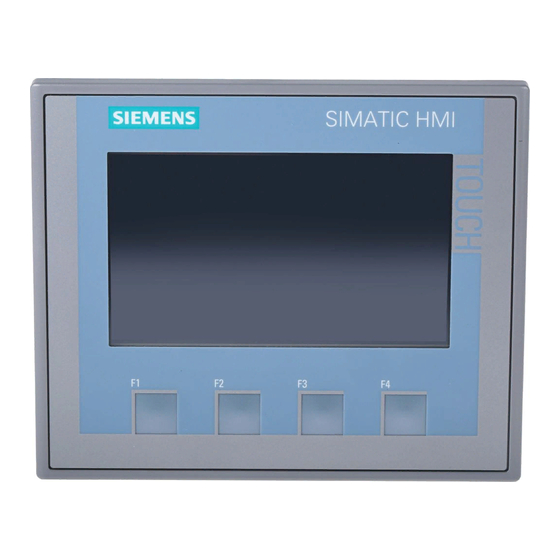 Siemens SIMATIC HMI Série Instructions De Service
