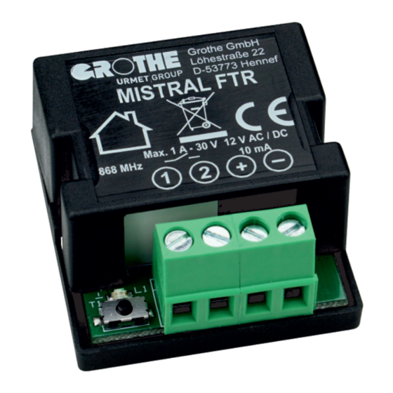 Grothe MISTRAL FTR Manuels