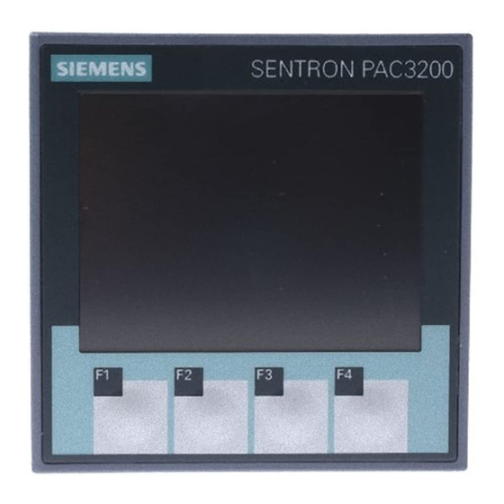 Siemens SENTRON PAC3200 Manuel D'utilisation