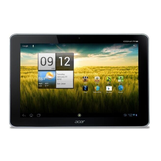 Acer ICONIA TAB Guide Rapide