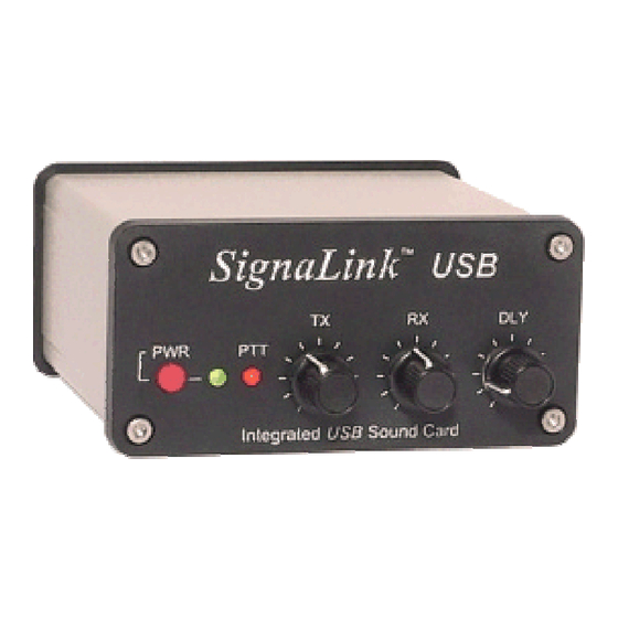 Signalink USB Manuel D'installation Et Fonctionnement