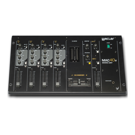 Ecler MAC40v Notice D'emploi