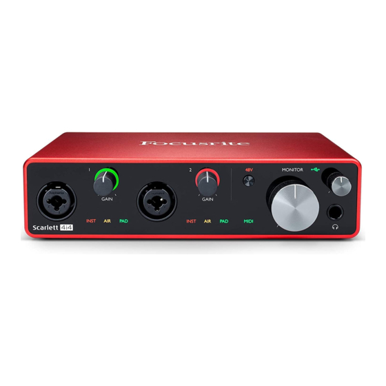 Focusrite Scarlett 4i4 Mode D'emploi