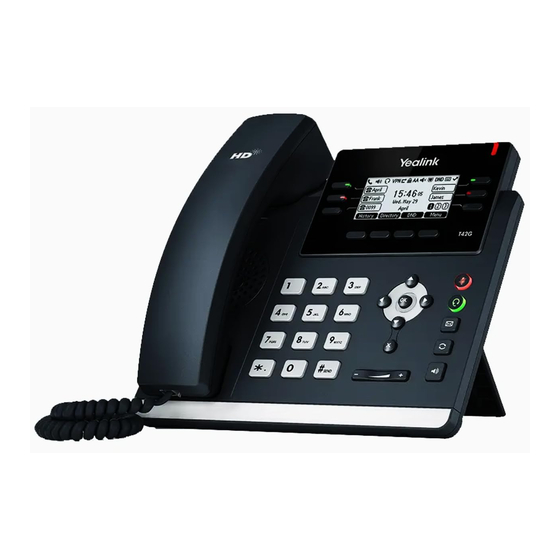 Yealink T42G Skype for Business Edition Mode D'emploi