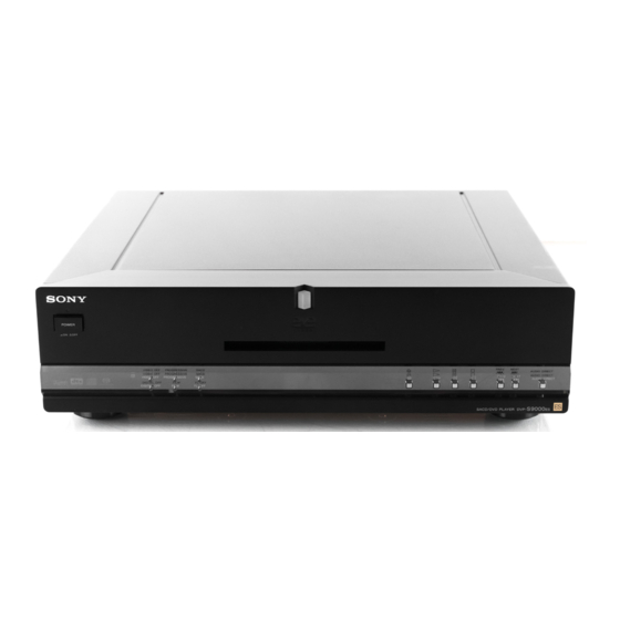 Sony DVP-S9000ES Mode D'emploi