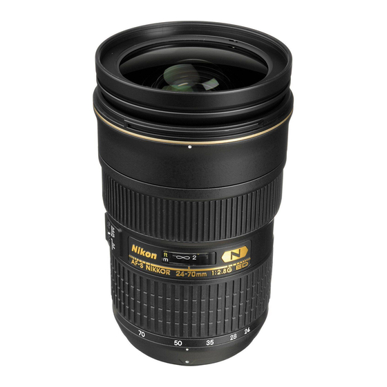 Nikon AF-S NIKKOR 24-70mm f/2.8 ED Manuel D'utilisation