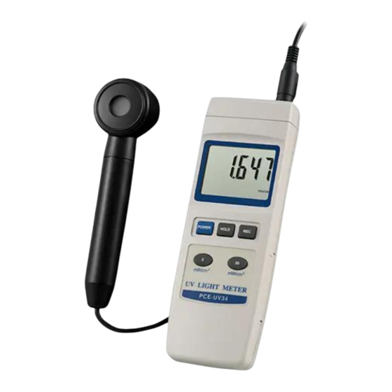 PCE Instruments UV34 Manuel D'utilisation