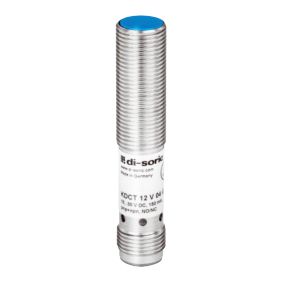Di-soric KDCT 12 V 04 G3-B4 Fiche Technique