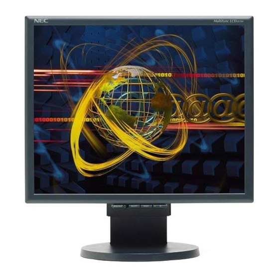 NEC MultiSync LCD1970V Manuel