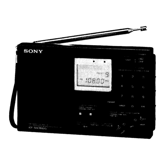 Sony ICF-SW7600G Mode D'emploi