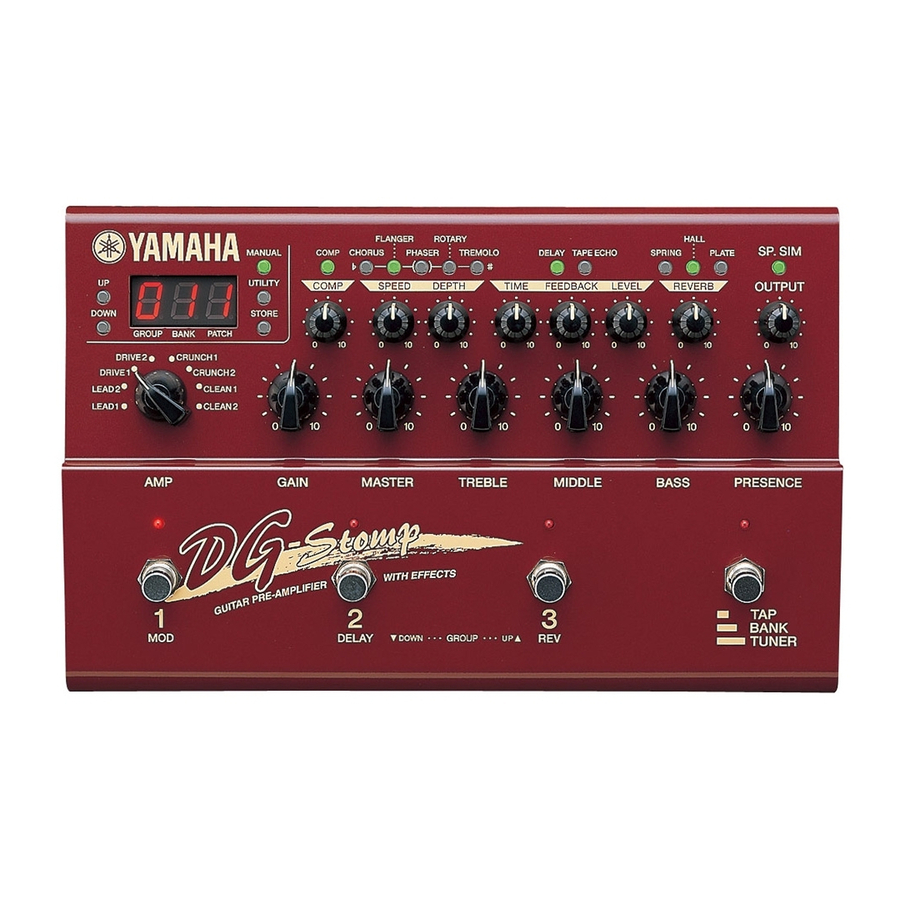 Yamaha DG-Stomp Mode D'emploi