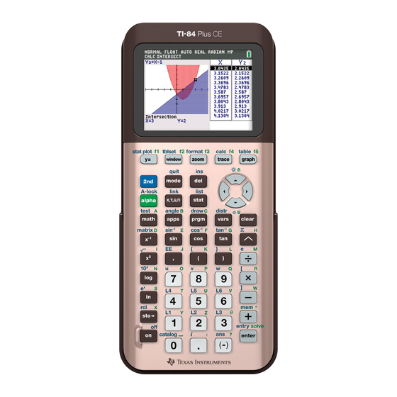 Texas Instruments TI-84 Plus CE Manuel D'utilisation