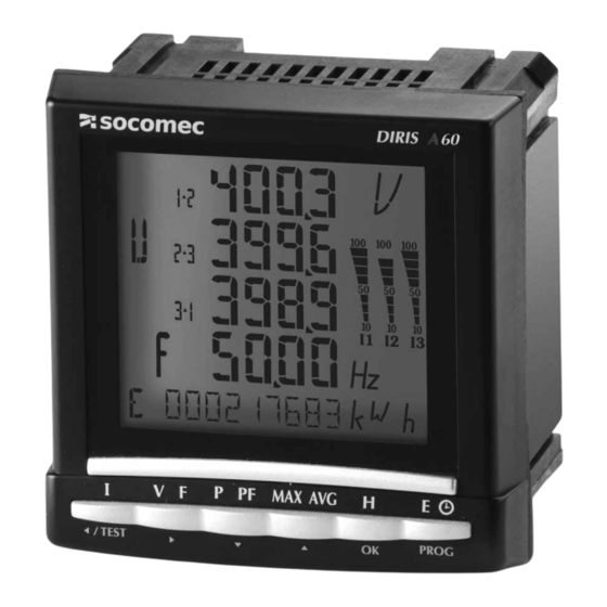 socomec DIRIS A60 Notice D'utilisation
