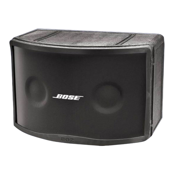 Bose Panaray 802 III Série Guide D'installation