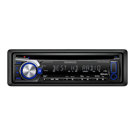 Kenwood KDC-HD548U Manuel D'installation