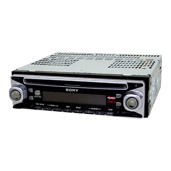 Sony CDX-MP30 Manuel D'installation Et De Connexion